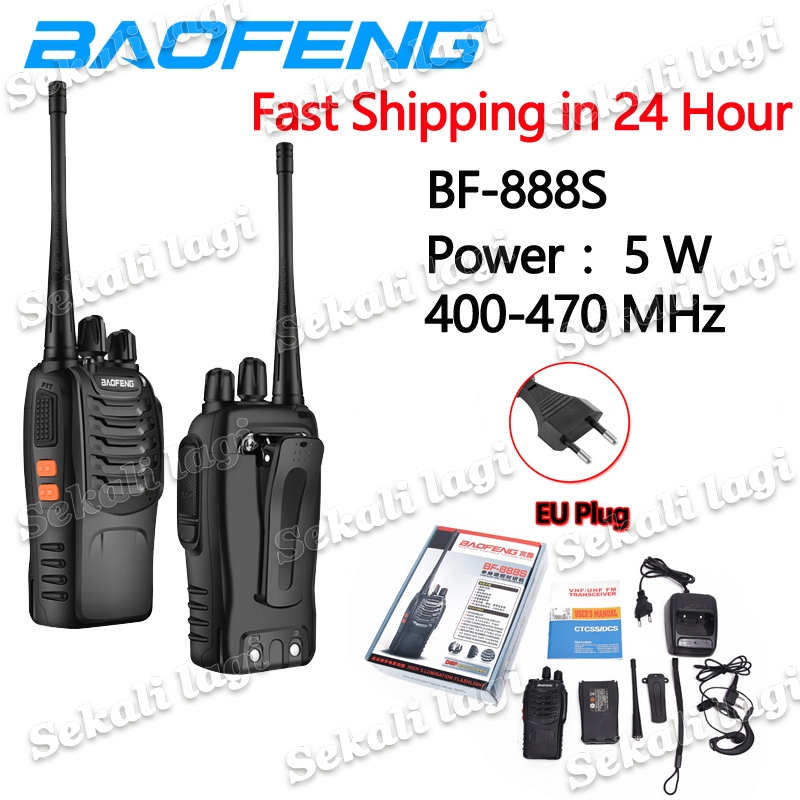 HT BF 888S / Handy Talky Radio HT/ Handy Talky Satu Pasang/ BAOFENG BF-888S Set 2 Unit (5W) Walkie