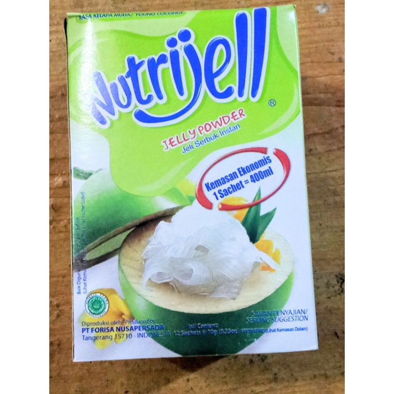 

nutrijel rasa kelapa agar agar siap saji kemasan saset 1bok isi 12pcs