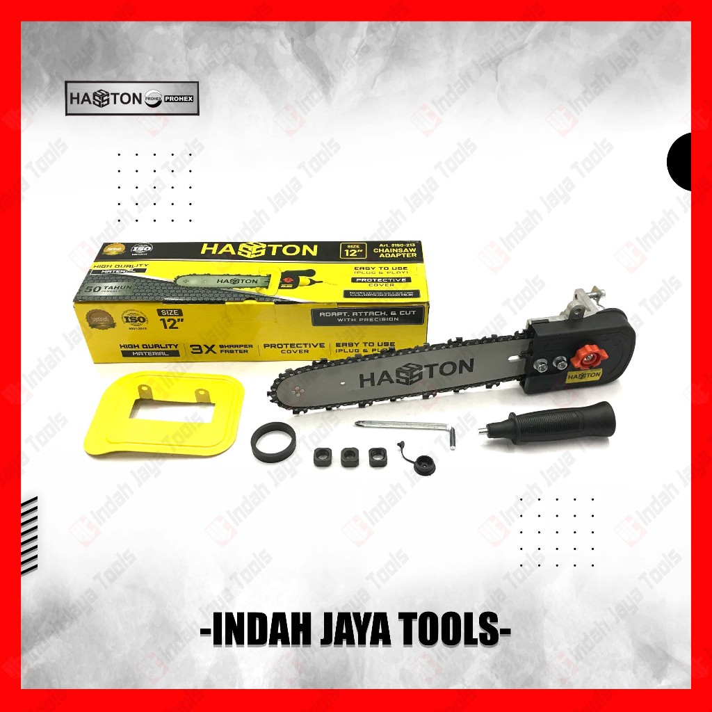 [cod] [bayar di tempat] hasston 3150-213 mini chainsaw 11.5 inch - chain saw adaptor gerinda tangan