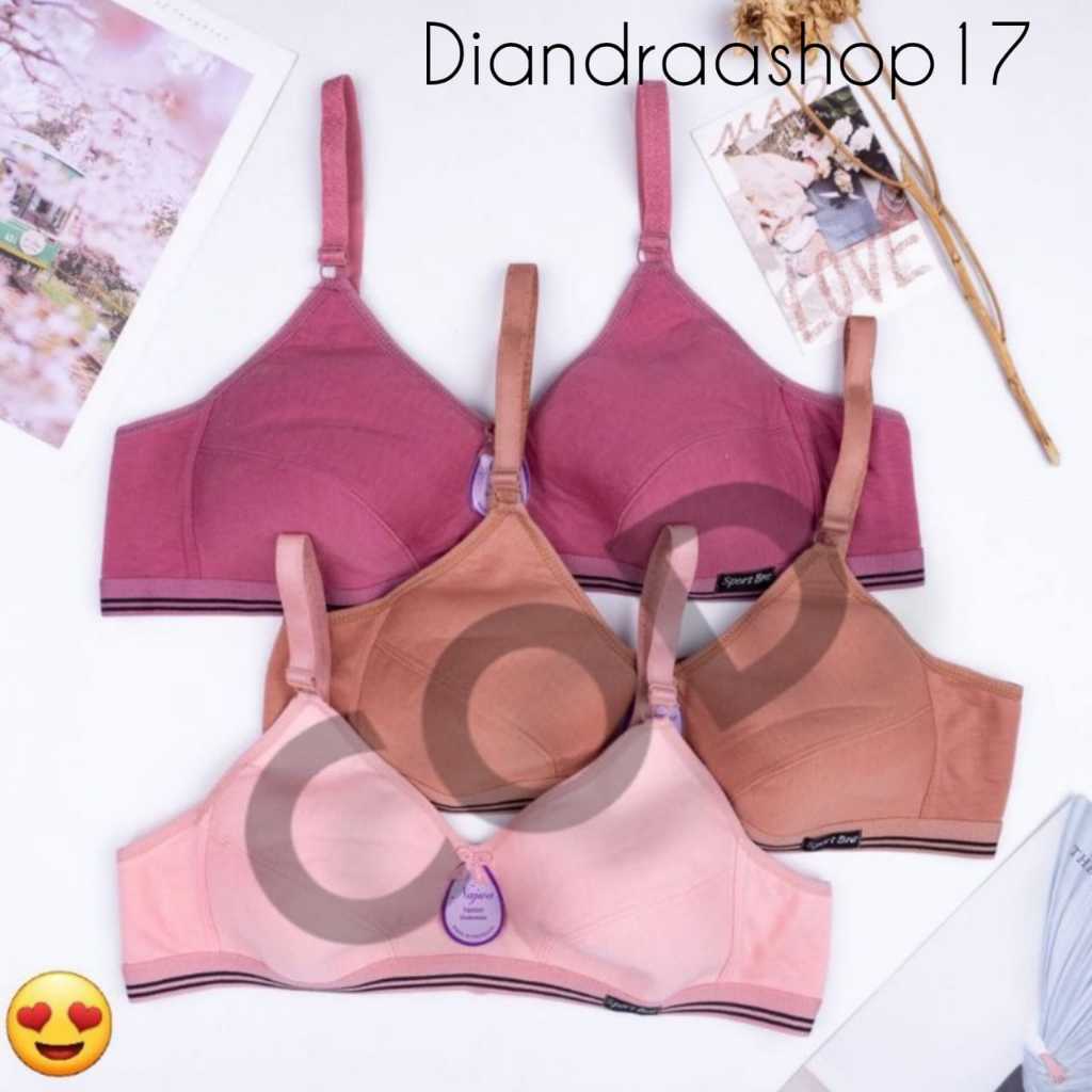 SALE 10 Pcs BH ABG Polos/ BH Remaja Polos Tanpa Kawat Tanpa Busa