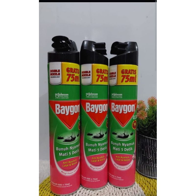 BAYGON SEMPROT FLOWER GARDEN 600 + 75 ML jumbo
