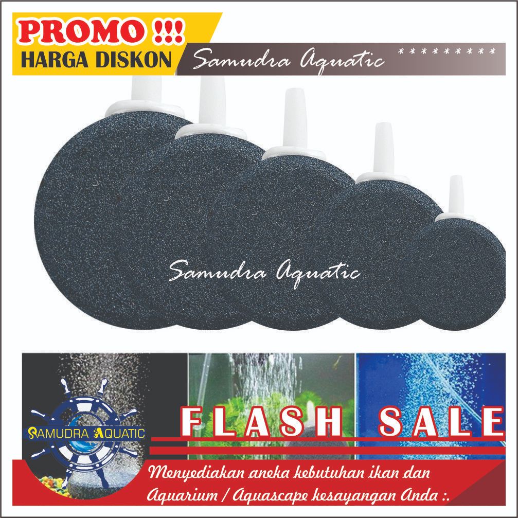Batu Aerator Pipih Bulat | Batu Aerator Bulat Pipih | Batu Gelembung | Batu Aerasi | Airstone