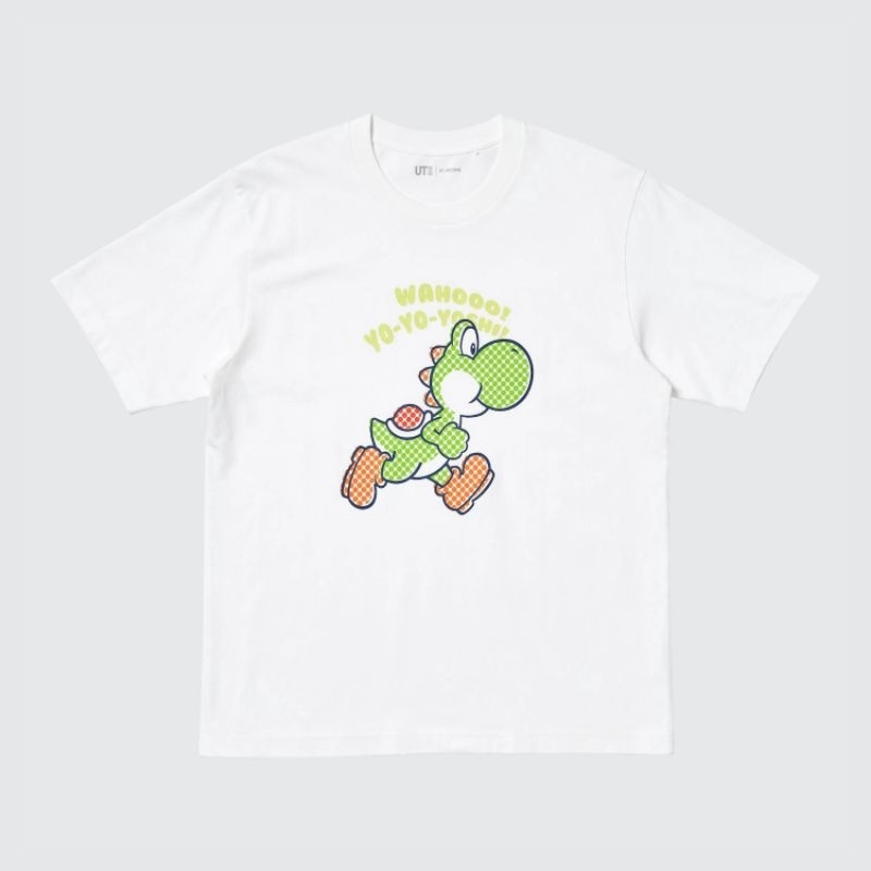 Tshirt Uniqlo x Super Mario (Yo-Yo-Yoshi) | UT Archive Super Mario Series Kaos Lengan Pendek - Putih