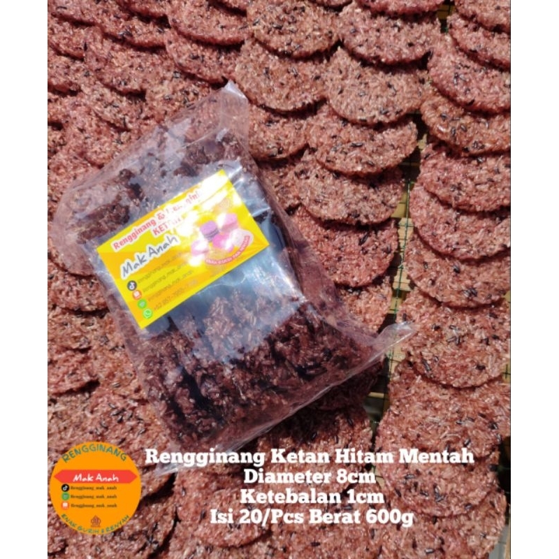 

Rengginang Ranginang Ketan Hitam Mak Anah Mentah Siap Goreng Enak Gurih Dan Renyah Berat 600g Isi 20/Pcs
