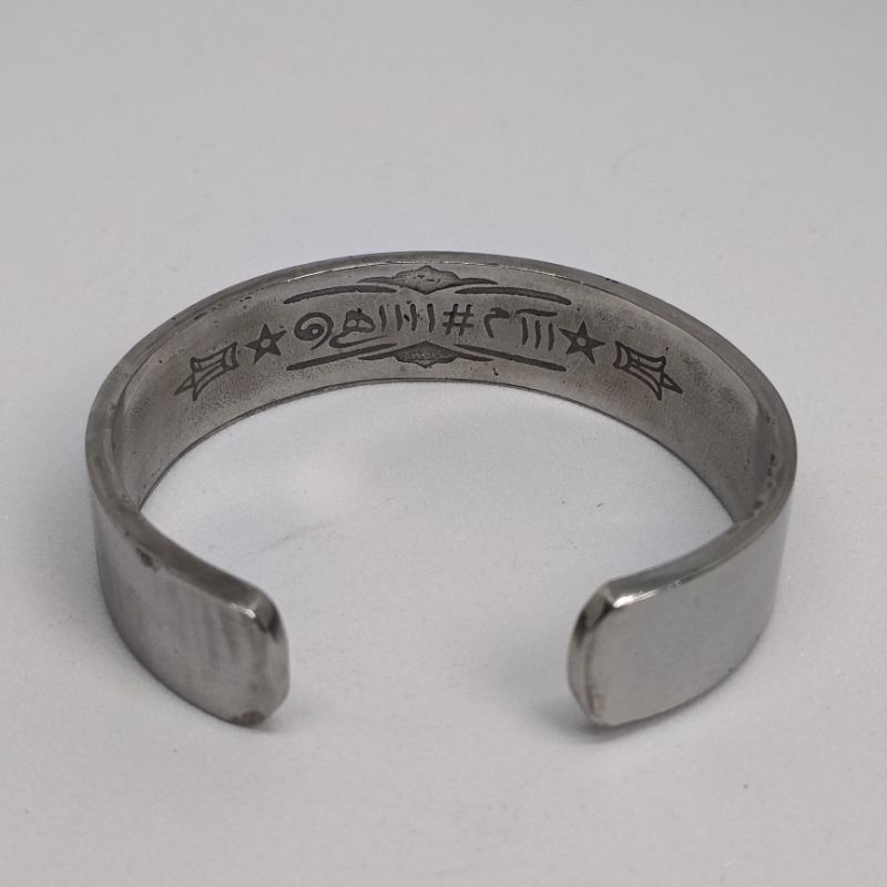 gelang sulaiman besi putih tebal