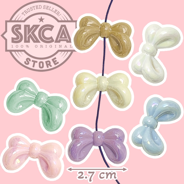 

CZY Manik Mote Pita Ribbon Bowtie Pastel Lubang AB