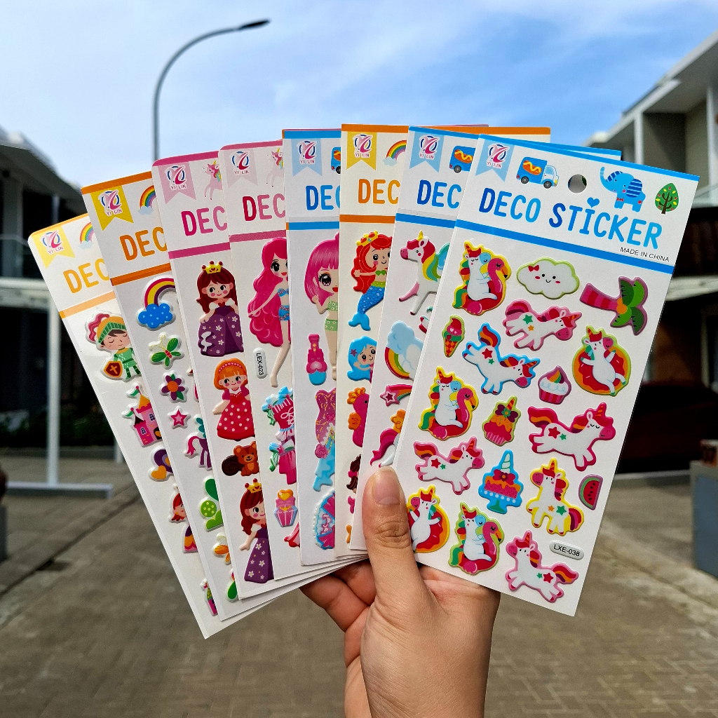 Gambar Tempel Sticker Timbul Stiker Anak Karakter Princess Dress Up