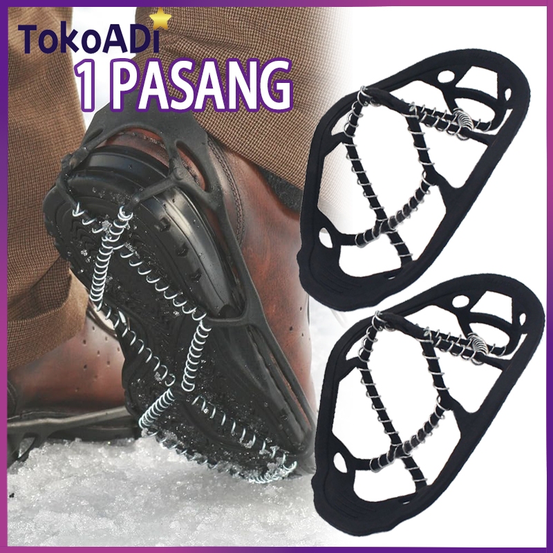 1 Pasang Universal Alas Sepatu Paku Anti Slip Alas Sepatu Salju Anti Slip Anti Slip Sepatu Salju Ala