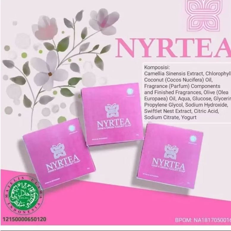 Sabun Wajah & Badan Pemutih BPOM - NYRTEA Arnifa Green Yogurt Soap