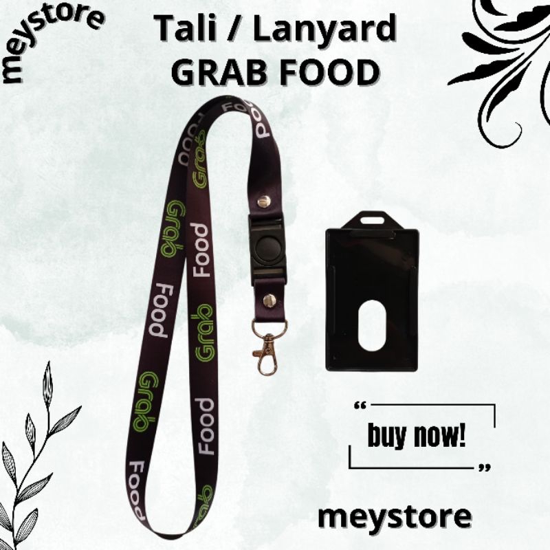 Tali ID CARD / Lanyard GRAB FOOD READY [STOCK MELIMPAH] Termurahhh Se Indonesiaa
