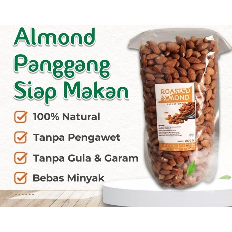 

almond panggang tanpa kulit
