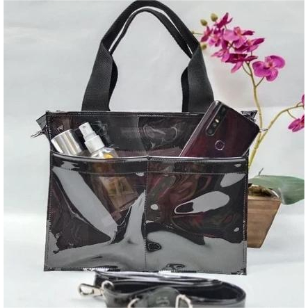 Bey Tas Slempang Mika PVC Hitam / Tas Slempang New Normal / Tas Mika 08 Bahan Tebal / Tas PVC