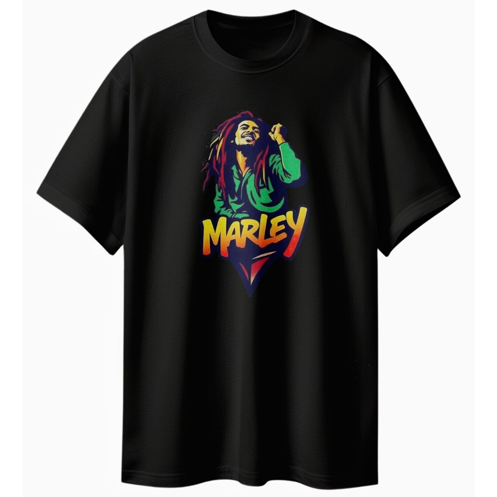 Kaos Band Vintage Bob Marley Marley Font Tshirt