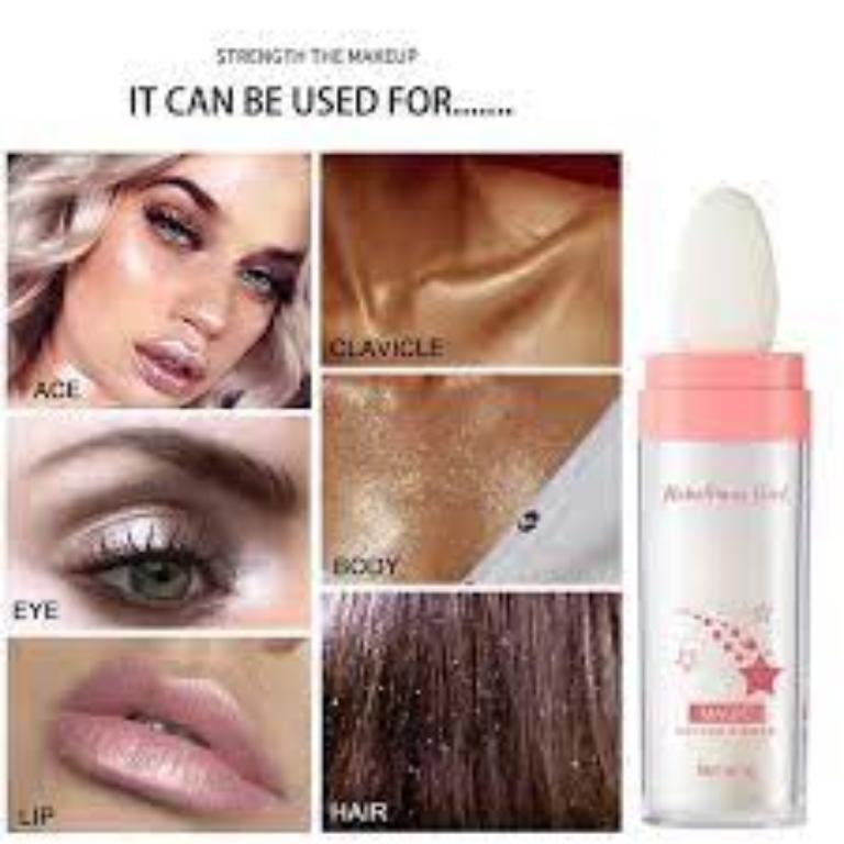 Highlighter Fine Silky Powder Shimmer Glitter Flawless Skin Highlighter Body Face Bubuk Wajah Badan