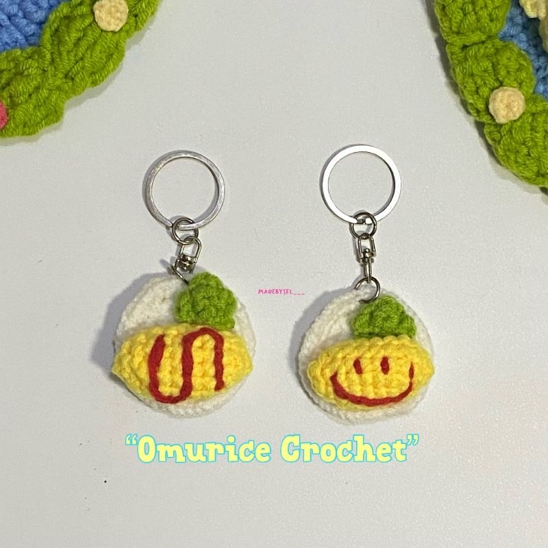 [Madebysel] Omurice Crochet Keychain | Gantungan Kunci Omurice Rajut