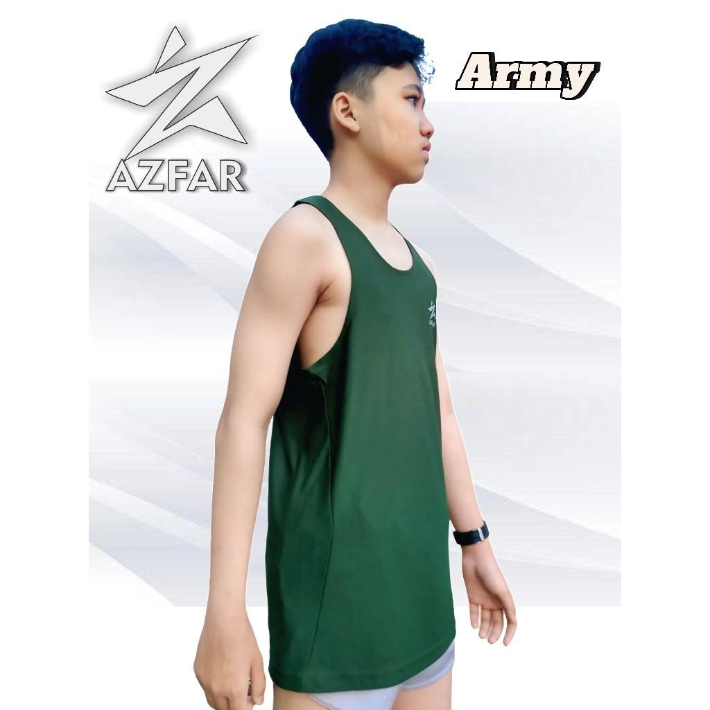 Singlet Running Mono Tone Style 01 / Singlet Running polos Hijau Army / Singlet Running Marathon / S