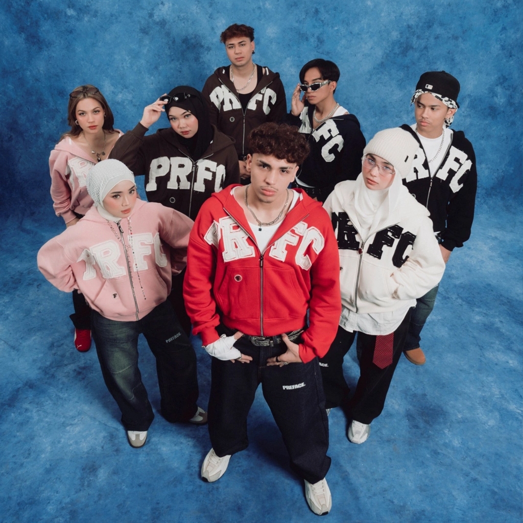 PREFACE UNFINISHED ZIP HOODIE BROKEN WHITE I PREFACE HOODIE BLACK I PREFACE HOODIE RED I PREFACE HOO