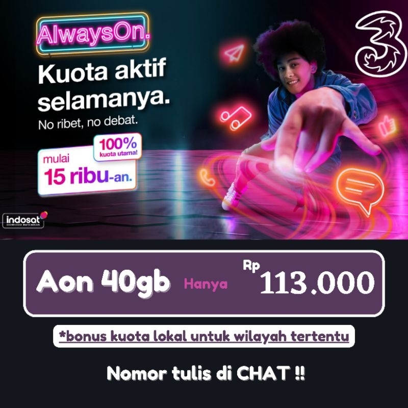 Paket  Isi Ulang 40gb AON ~ Aon Always On ~ Happy ~ Spesial Ramadhan