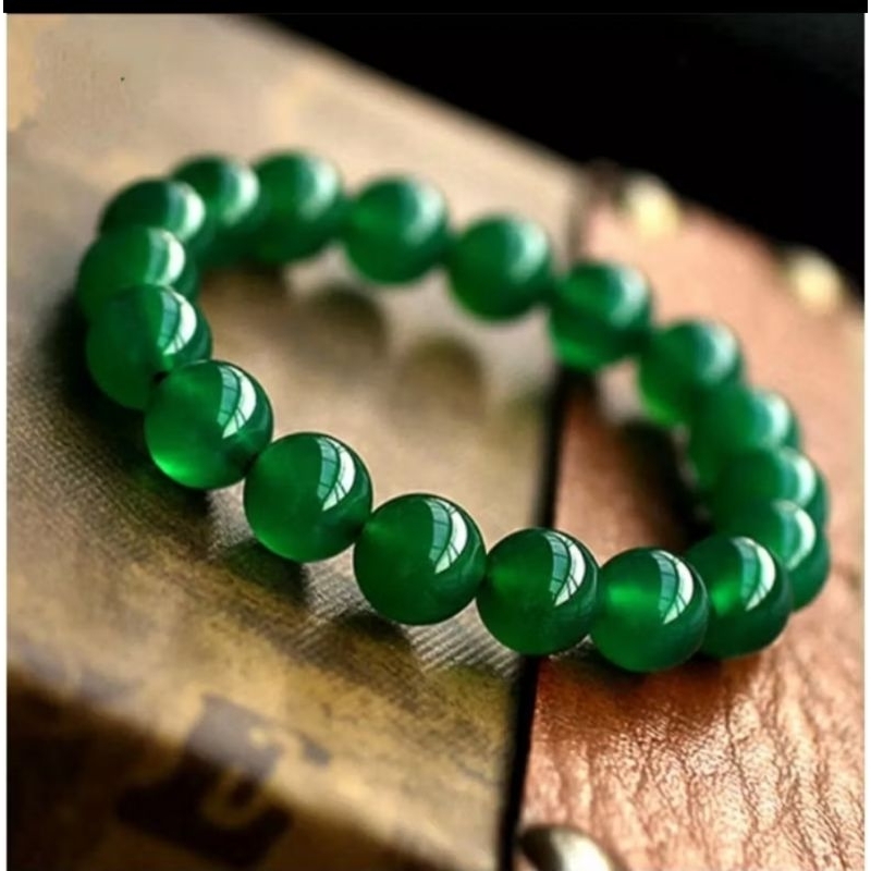 GELANG BATU GIOK NATURAL HIJAU100%asli