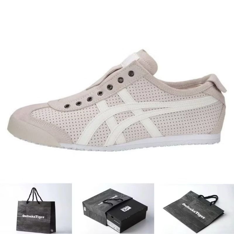 SEPATU ONITSUKA TIGER MEXICO 66 SLIP ON LEATHER GREY