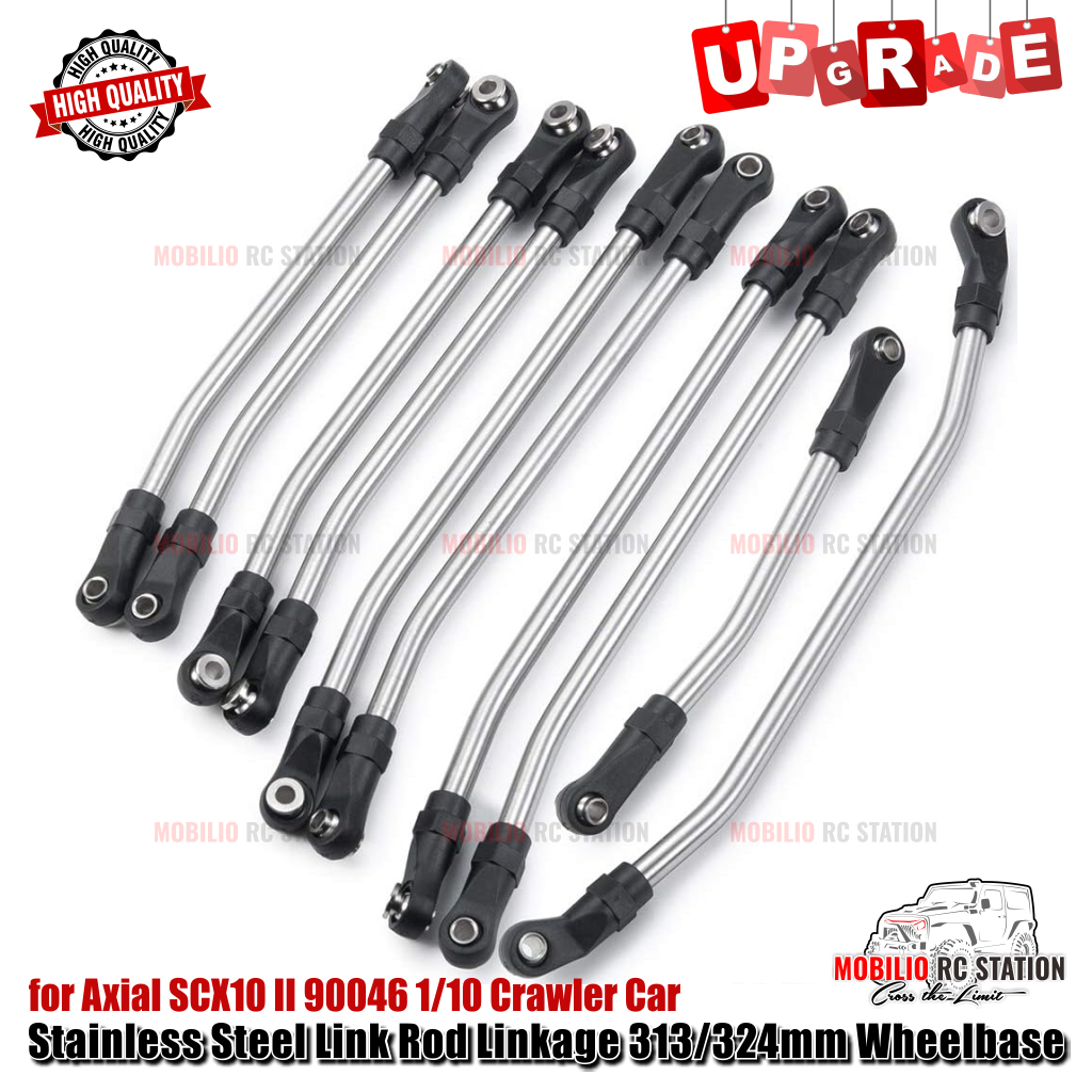 Stainless Steel Link Rod Linkage 313 / 324 mm Wheelbase for Axial SCX10 II