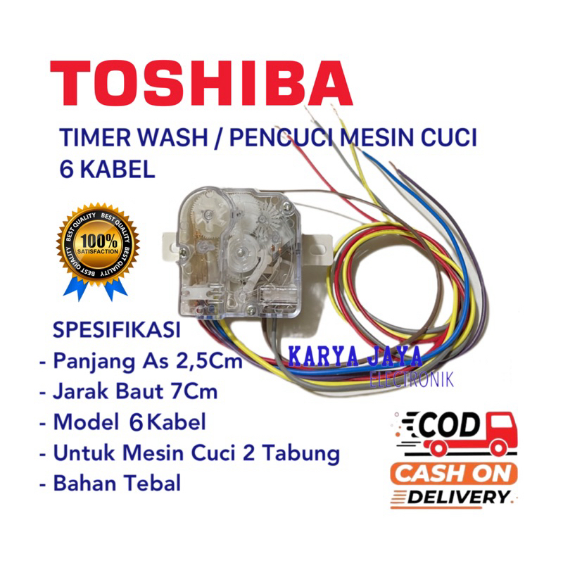Timer Wash 6 Kabel Mesin Cuci Toshiba 2 Tabung - Timer Mesin Cuci Toshiba 6 Kabel