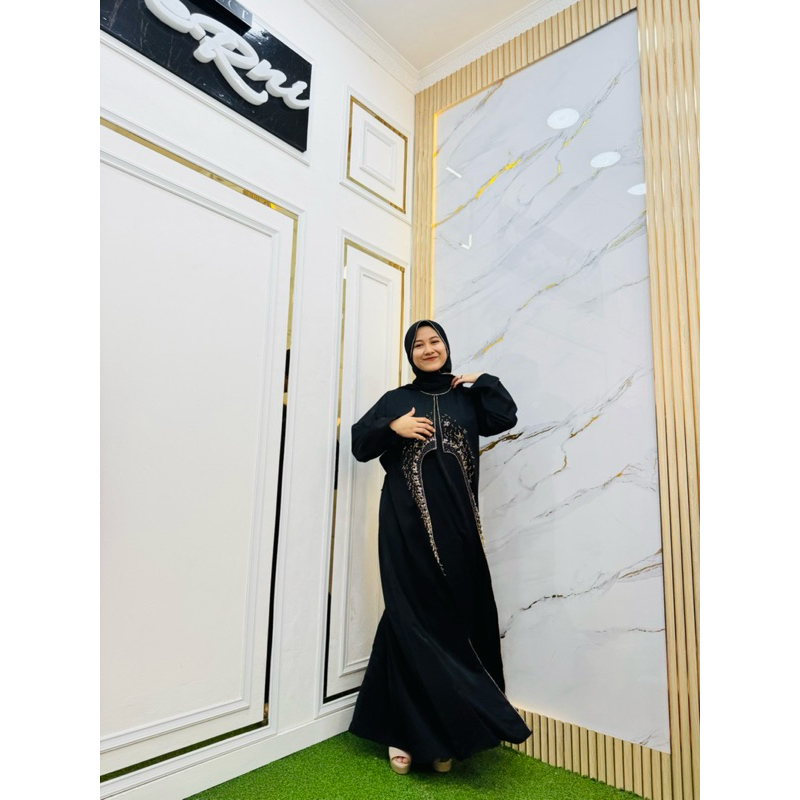 ABAYA CRISTALIA ABAYA TERBARU SET PASMINA