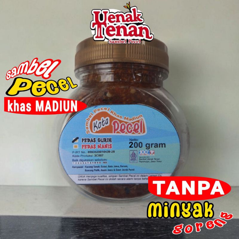 

Sambal Kacang Bumbu Sambel Pecel Madiun Asli Sangrai Spesial Kemasan Botol 200 gram