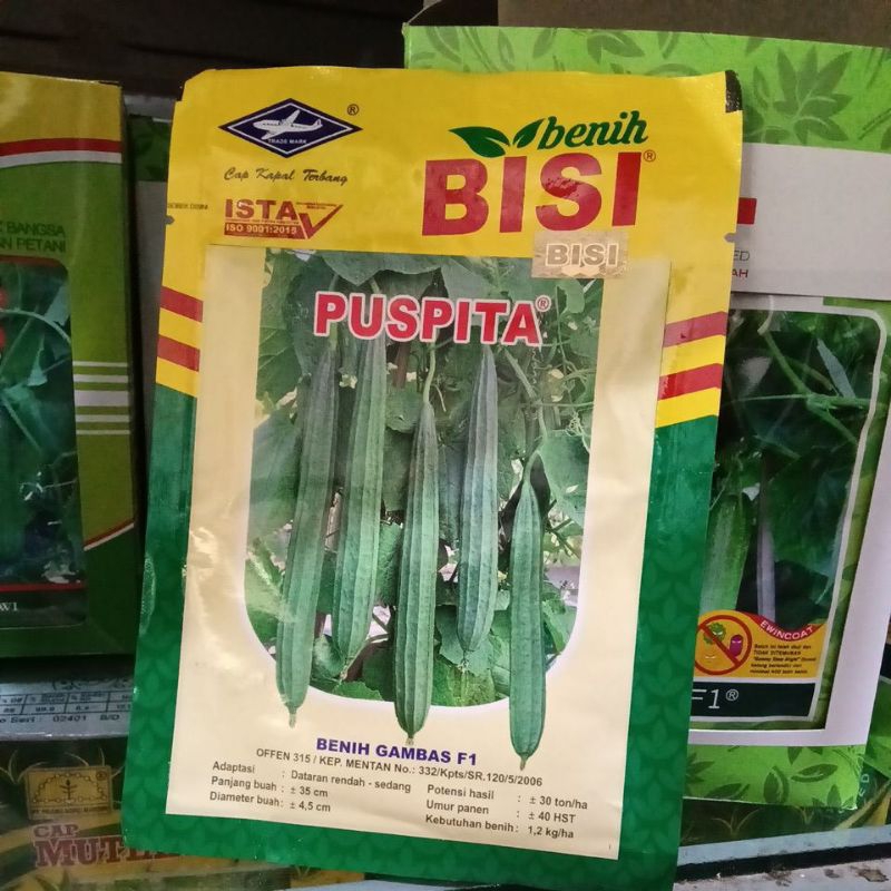 Benih Bibit Gambas Oyong Puspita F1 Isi 10 Gram - Cap Kapal terbang Bisi