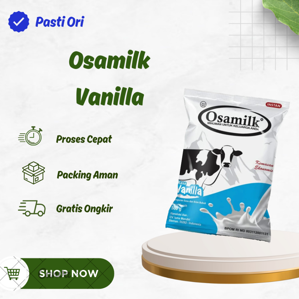

Osamilk 500gr Original - Susu Penggemuk Badan Rasa Vanilla & Coklat