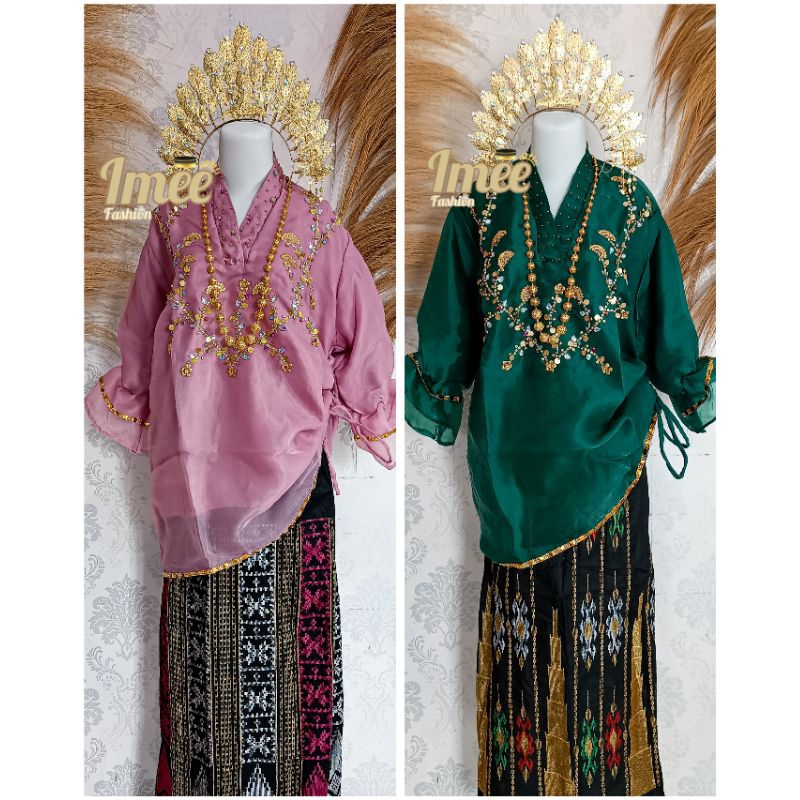 Baju bodo modern organsa payet kipas swarovsky