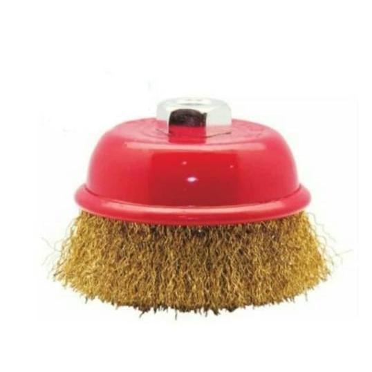 Sikat Kawat Mangkok 3 Inch Kuningan Cup Brush untuk Meratakan Menghaluskan Permukaan