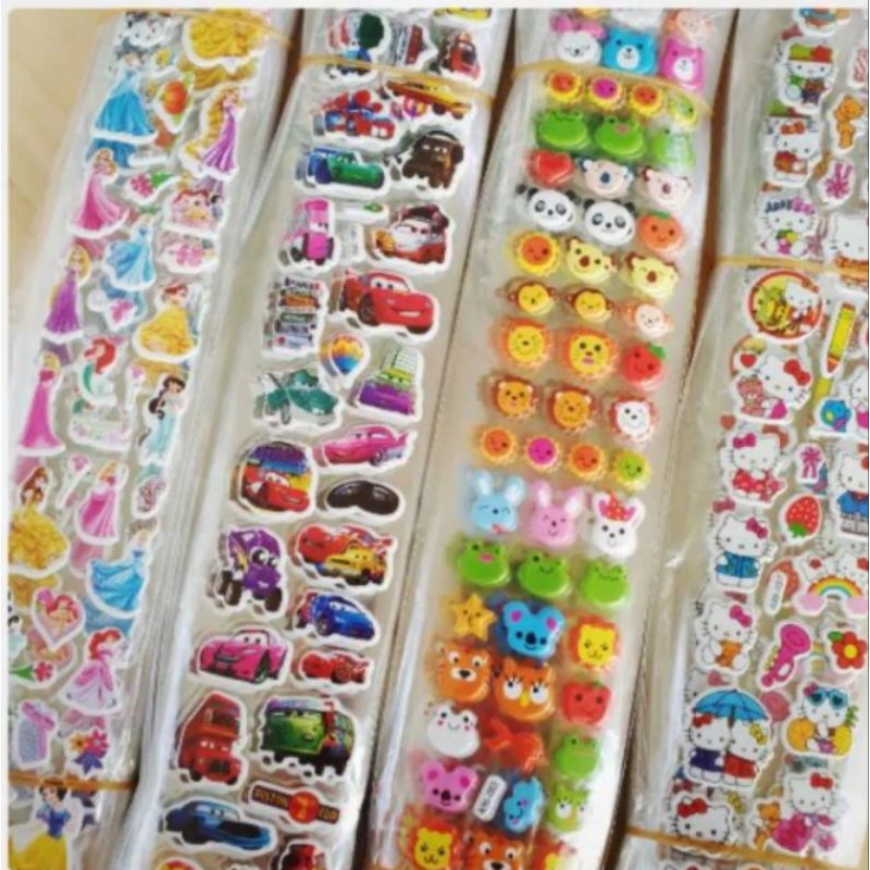 

J (J16) STIKER KARAKTER KARTUN TIMBUL /STICKER MOTIF LUCU / DEKORASI