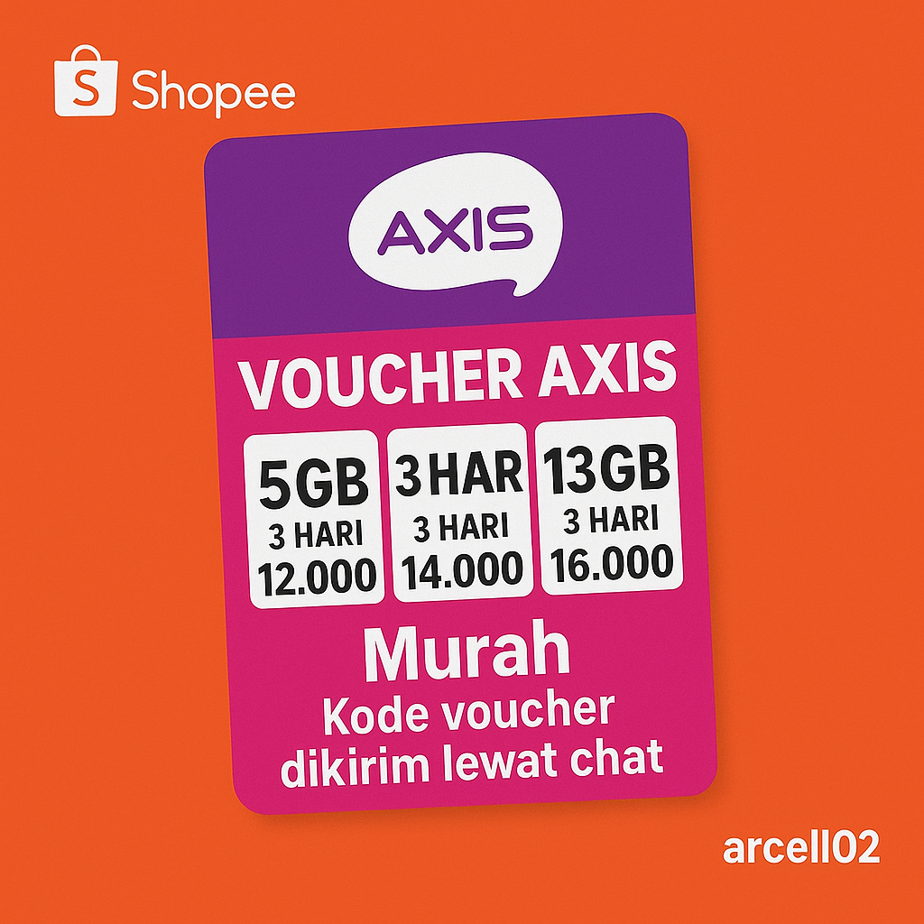 Voucher AXIS Mini Kalimantan Paket data Axis Sulawesi Kuota Axis Sumatera 2GB 3GB 5GB 9GB
