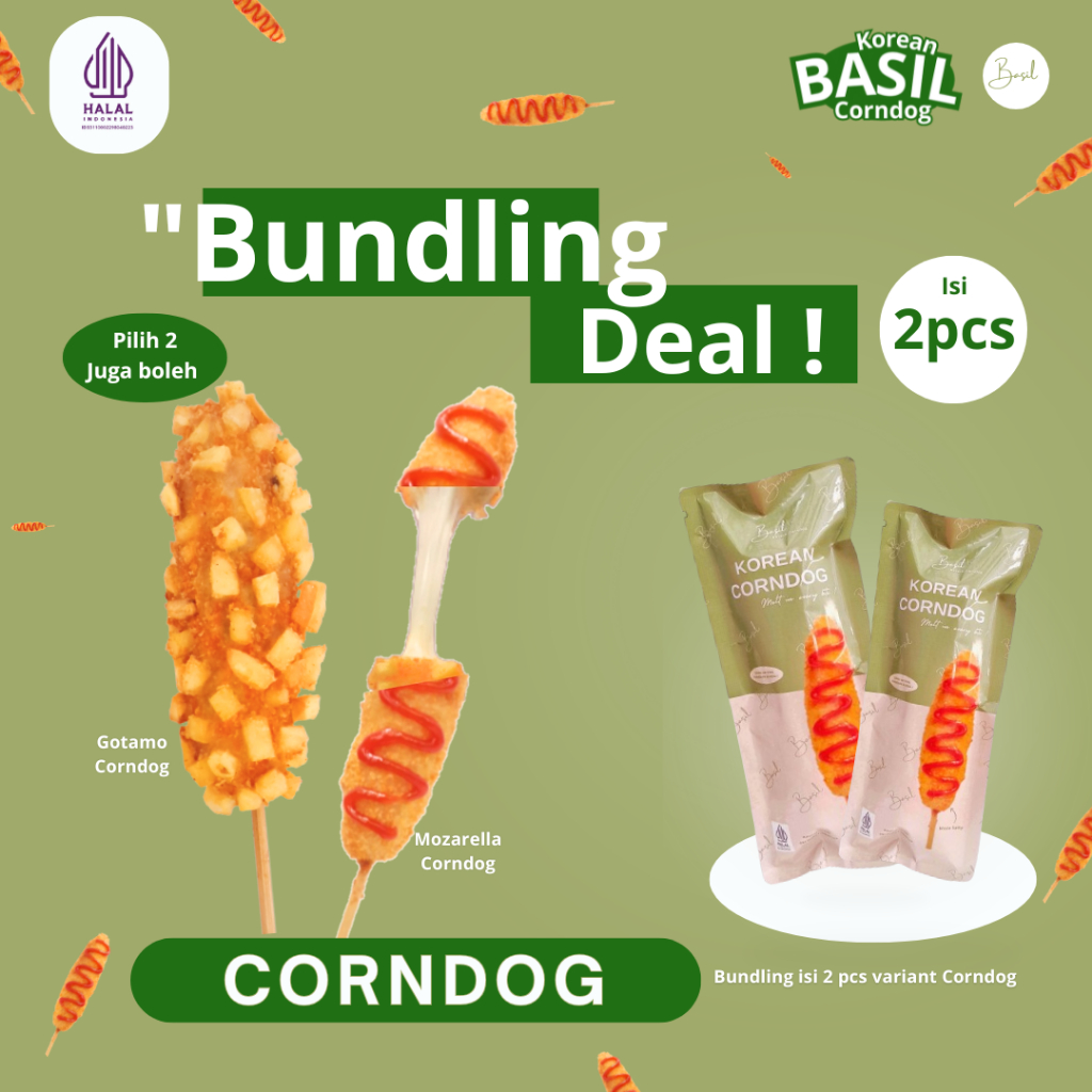 

[ BUNDLING DEAL ] paket isi 2 varian corndog : Gotamo Corndog + Mozarella Corndog