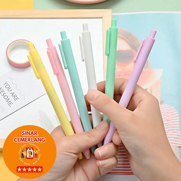 

SC Pulpen 0.5mm Macaron Tinta Hitam Gel Pena Alat Tulis Perlengkapan Sekolah/Gelpen Black Ink Macaron Colour