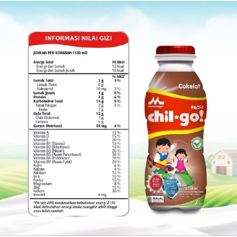

susu cair chil go steril usia 1-12 tahun 130 ml coklat strawberry dan vanila Morinaga kalbe