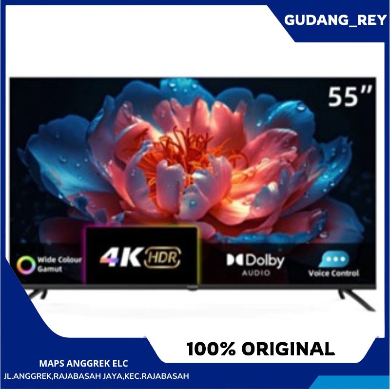 CHANGHONG U55QCN1 TV QLED 55 INCH GOOGLE TV SMART TV 55 INCH TV DIGITAL 4K CHANGHONG 55 " 55QCN1 NEW