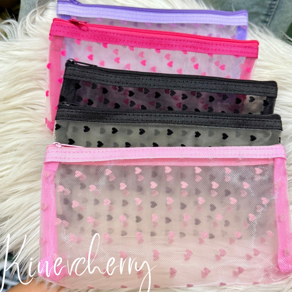 

Pouch Jaring Motif Love / Tempat Pensil / Pouch Jaring Cute