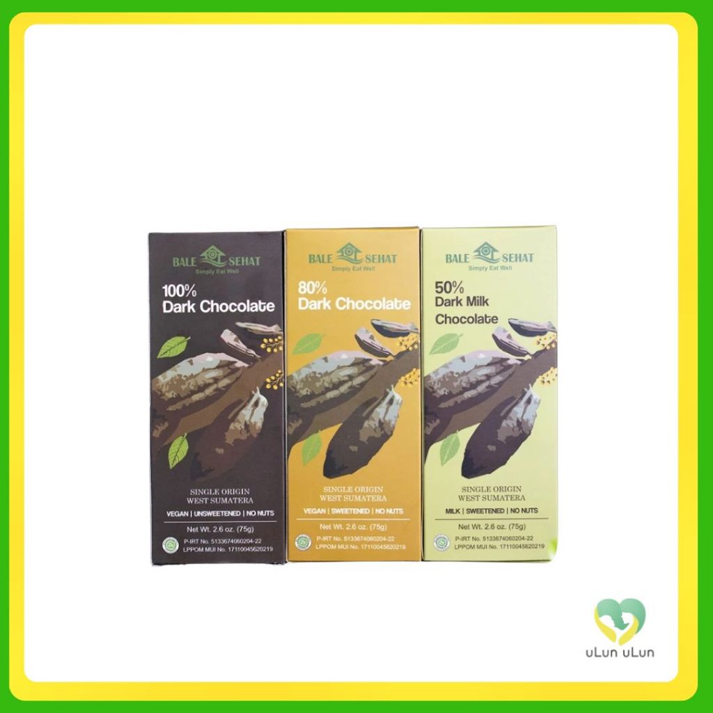 

Ulun Ulun Cokelat Dark Chocolate Coklat Batang Varian 50% | 80% | 100% - Bale Sehat