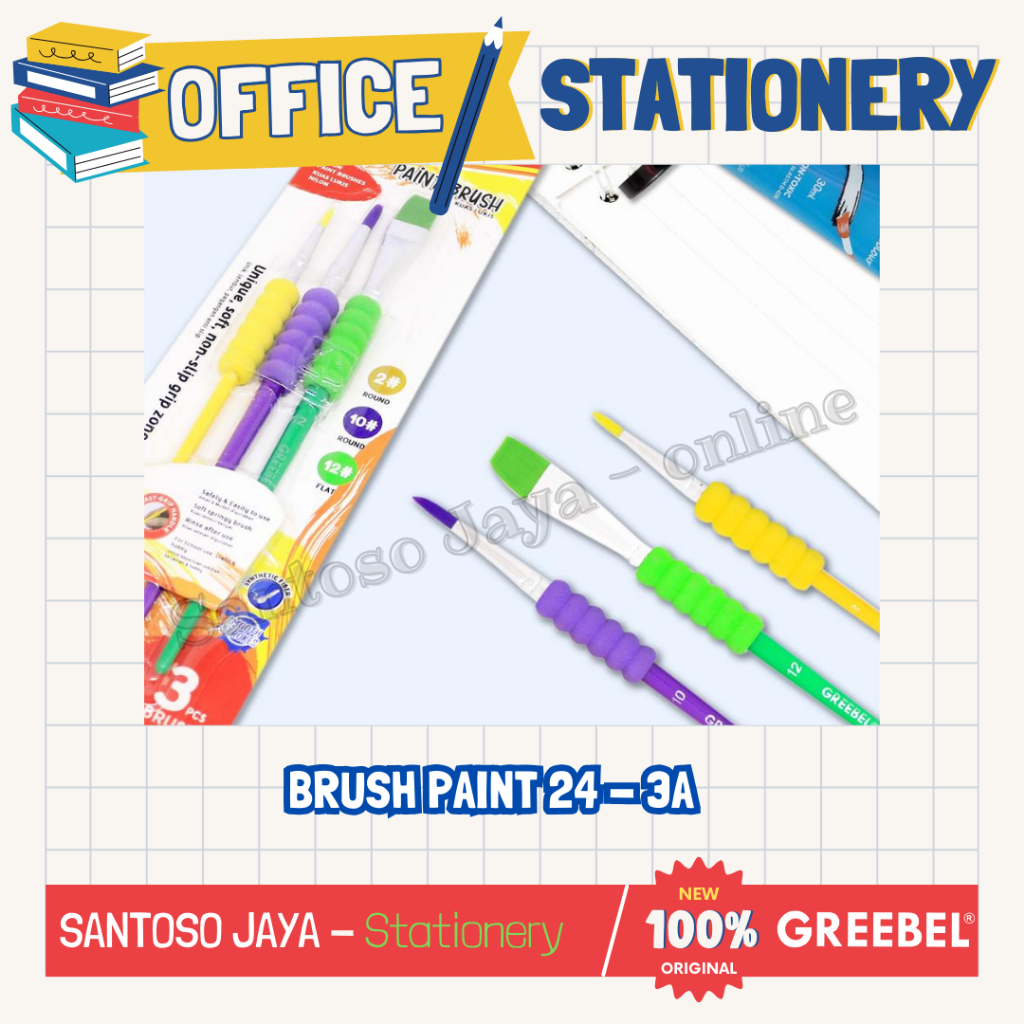 

Kuas Lukis Cat Nilon GREEBEL - Nylon Paint Brush GREEBEL - BRSH-24 3A 4A 5A