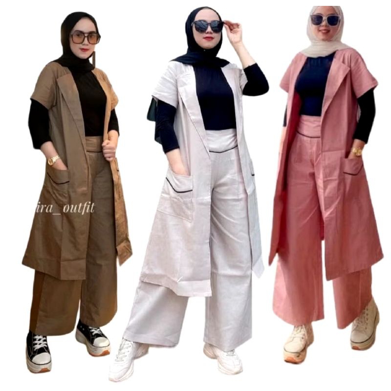 SETELAN OUTER FAHIRA/SETALAN KULOT/OUTER KOREA/BELEZHER