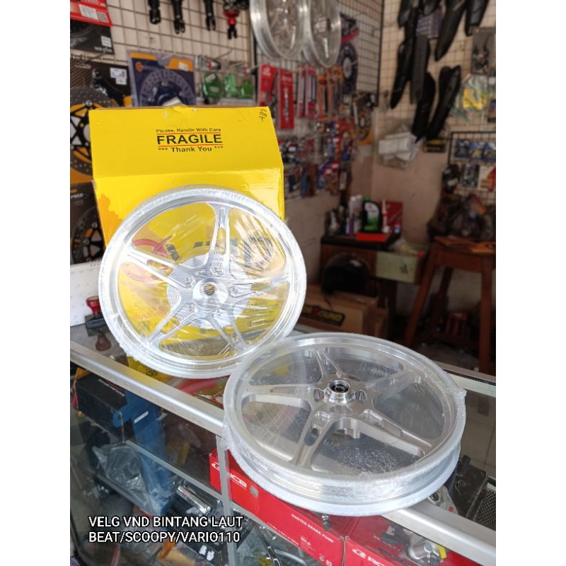 Velg VND Racing Velg CNC Bintang laut silver Pnp Beat karbu beat fi beat new scoopy vario110 genio