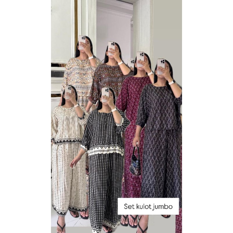ONESET KULOT JUMBO BY ANNISA FASHION // one set kulot terbaru rayon premium// Bisa COD