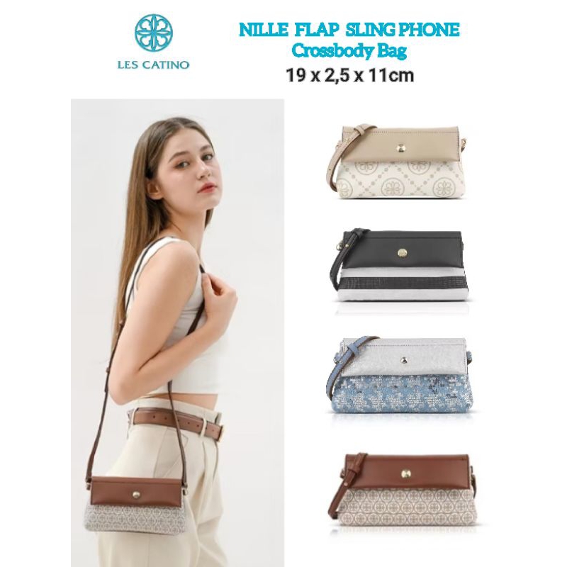 Les Catino Sling Phone Nille Daisy Warm Taupe, Nille Round, Nille Stripe White Black, Nille Sequin B