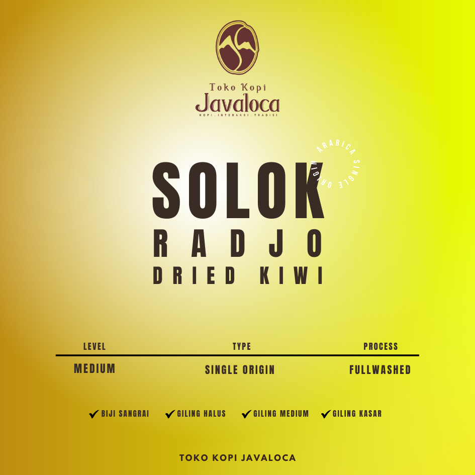 

TokoKopiJavaloca - Arabica Single Origin Solok Radjo Dried Kiwi Grade 1 (200gram)