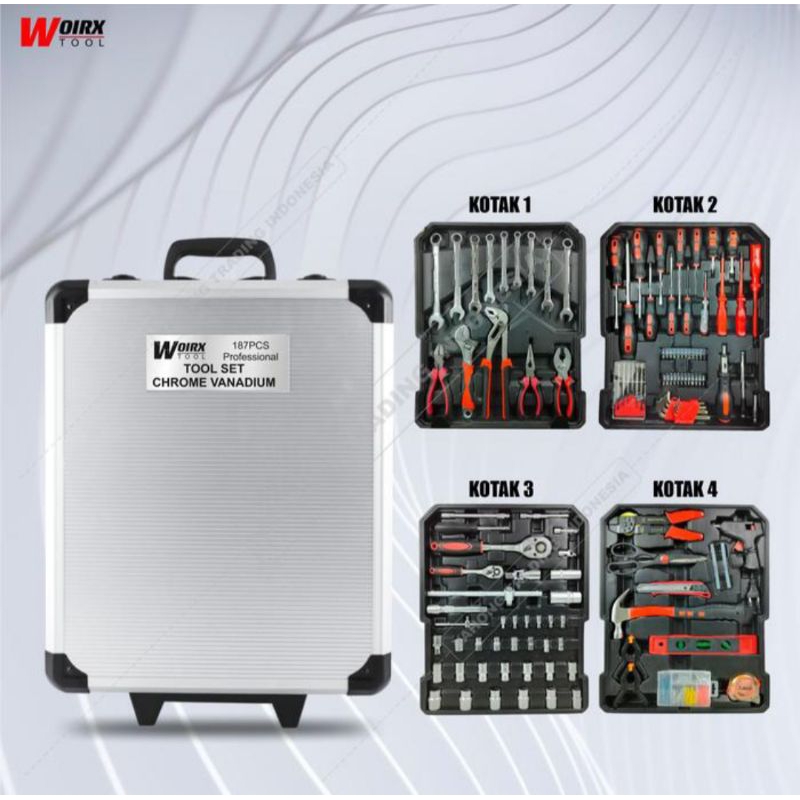 Kunci shock set 187 pcs shocket Wrench tool kit