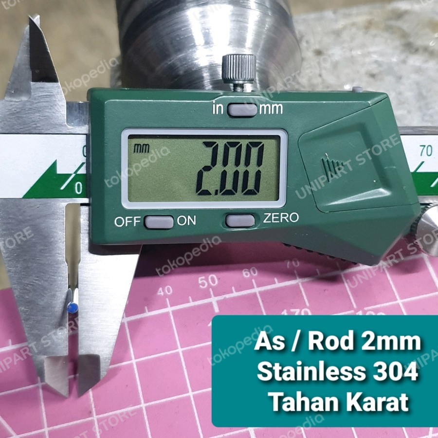 As Rod Stainless 304 tahan karat 2mm panjang 97cm