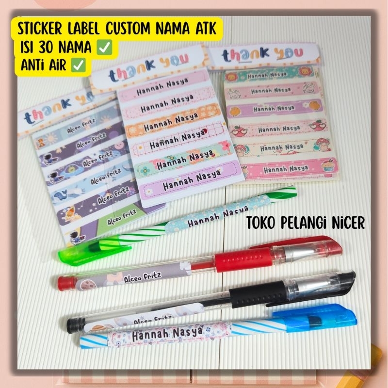 

Stiker Custom Nama- 30 Name Sticker Alat Tulis Anti Tertukar Request Nama Anak - Stiker Nama Anak Tempelan ATK