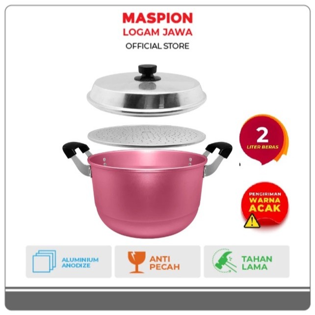 MASPION MIKADO PANCI STEAMER ALUMINIUM DANDANG KUKUSAN ALCOR 24 CM PANCI KUKUS WARNA 24 CM TUTUP ALU